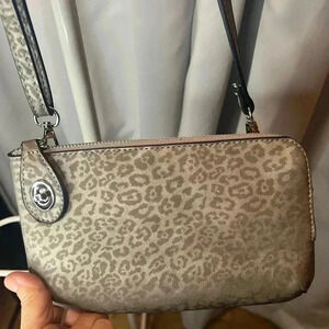 Joy Susan Leopard Wristlet Clutch